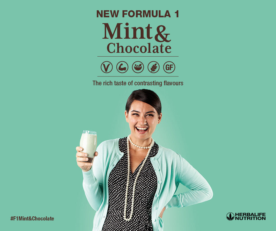 Mint & Chocolate Herbalife Protein Shake - Formula 1 Healthy Meal