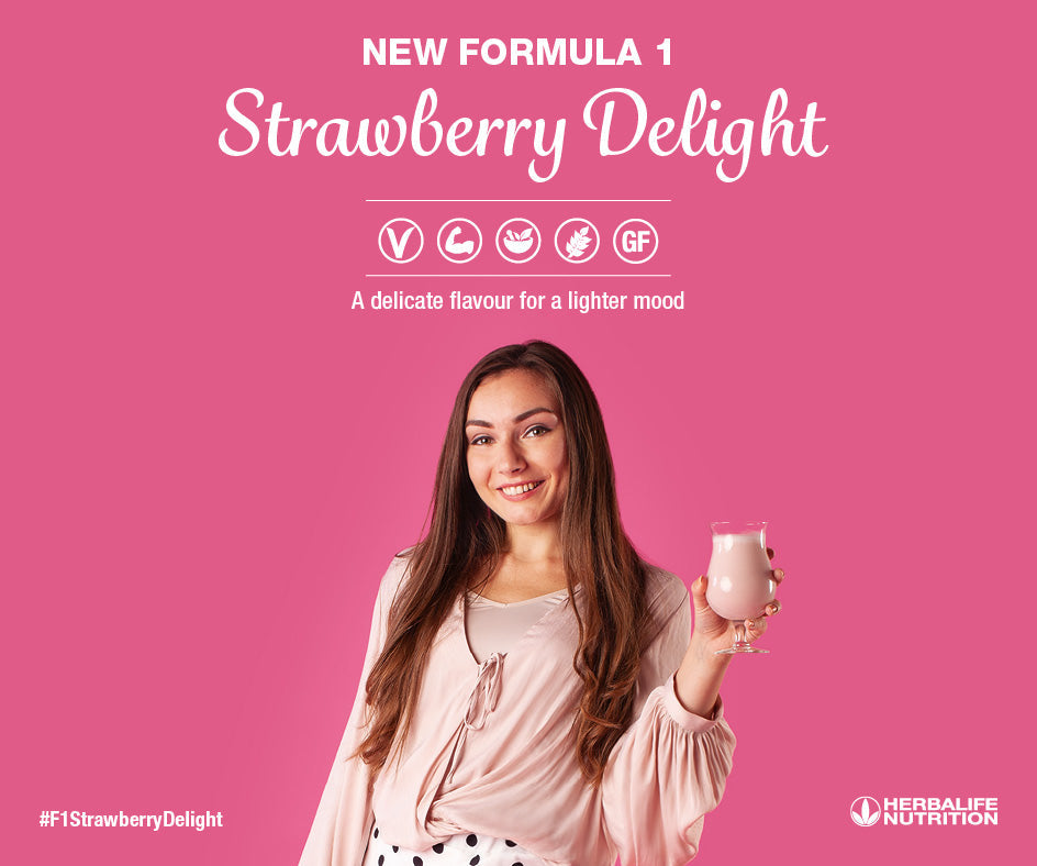 Strawberry Delight Herbalife Protein Shake - Formula 1 Healthy Meal